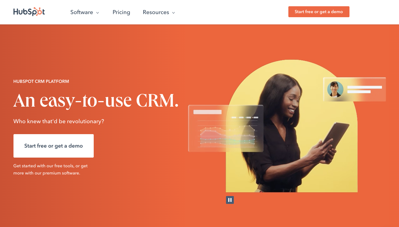 HubSpot home page