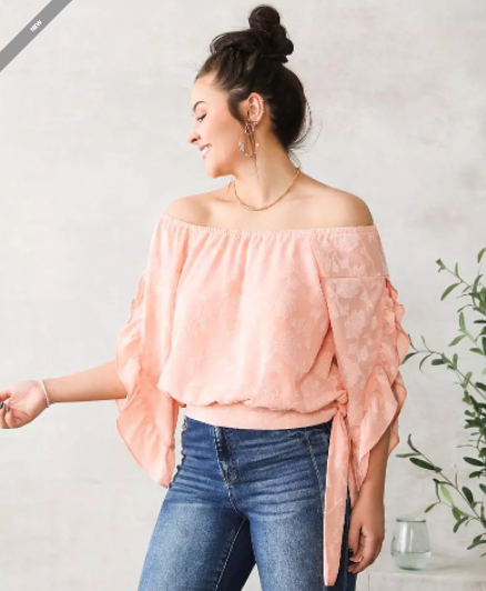 2 Textured Off The Shoulder Top