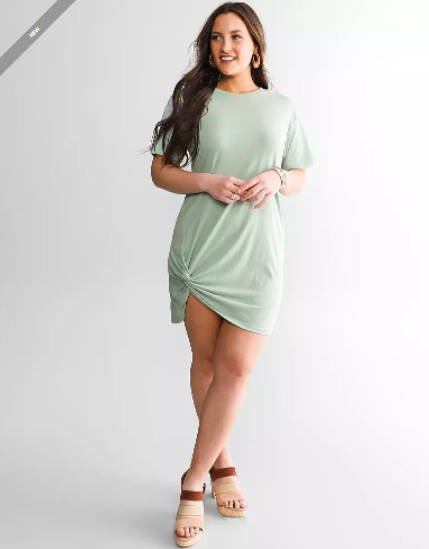 7 Denny Front Twist T-Shirt Dress